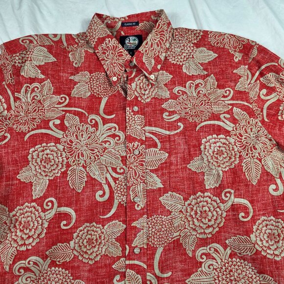 Reyn Spooner Kloth Mens Size XL Red Floral Button Front Shirt Aloha Hawaiian - Picture 3 of 9